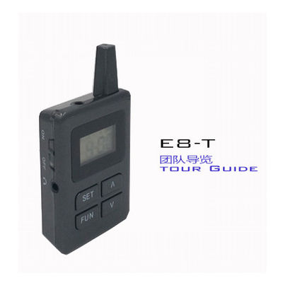 ई 8 कान - ब्लूटूथ टूर गाइड सिस्टम ब्लैक ट्रैवल ऑडियो गाइड लटकाना